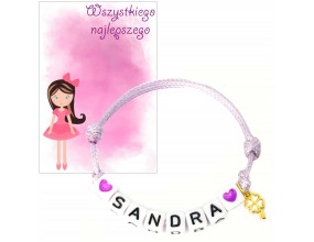 BRANSOLETKA IMIE PREZENT NA DZIEŃ DZIEWCZYNY DZIEŃ PRZEDSZKOLAKA SZKOŁA