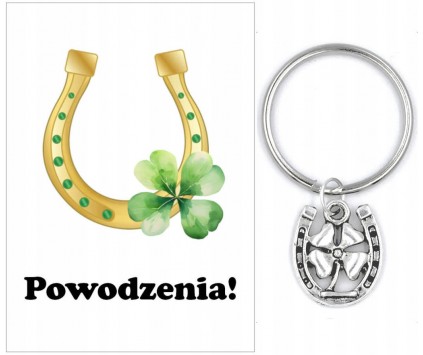 Brelok Powodzenia Podkowa Koniczyna Prezent dla Uczniów Rozpoczęcie Roku