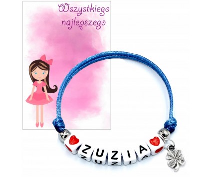 BRANSOLETKA IMIE PREZENT NA DZIEŃ DZIEWCZYNY DZIEŃ PRZEDSZKOLAKA SZKOŁA