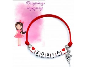 BRANSOLETKA IMIE PREZENT NA DZIEŃ DZIEWCZYNY DZIEŃ PRZEDSZKOLAKA SZKOŁA