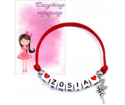 BRANSOLETKA IMIE PREZENT NA DZIEŃ DZIEWCZYNY DZIEŃ PRZEDSZKOLAKA SZKOŁA