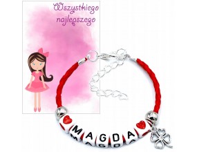 BRANSOLETKA IMIE PREZENT NA DZIEŃ DZIEWCZYNY DZIEŃ PRZEDSZKOLAKA SZKOŁA