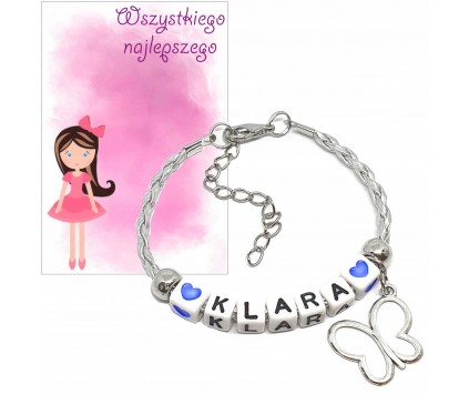 BRANSOLETKA IMIE PREZENT NA DZIEŃ DZIEWCZYNY DZIEŃ PRZEDSZKOLAKA SZKOŁA