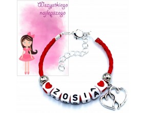 BRANSOLETKA IMIE PREZENT NA DZIEŃ DZIEWCZYNY DZIEŃ PRZEDSZKOLAKA SZKOŁA