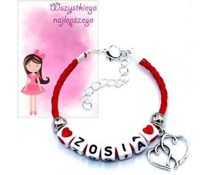 BRANSOLETKA IMIE PREZENT NA DZIEŃ DZIEWCZYNY DZIEŃ PRZEDSZKOLAKA SZKOŁA