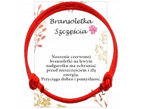 BRANSOLETKA SZCZĘŚCIA KABAŁA NITKA AMULET WALENTYNKI dzień matura