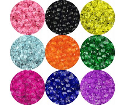Koraliki Szlifowane Kulki Akrylowe 6mm 9 kolorów Zestaw Komplet 9x50 450szt