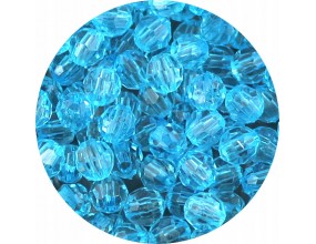 Koraliki Szlifowane Akrylowe Kulki Kuleczki 6mm Niebieskie 50szt