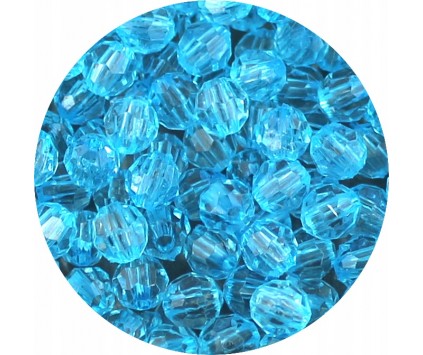 Koraliki Szlifowane Akrylowe Kulki Kuleczki 6mm Niebieskie 50szt