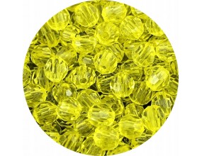 Koraliki Szlifowane Akrylowe Kulki Kuleczki 6mm Żółte 50szt