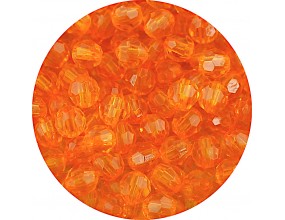 Koraliki Szlifowane Akrylowe Kulki Kuleczki 6mm Pomarańczowe 50szt