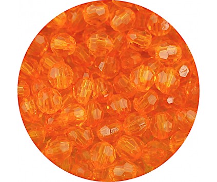 Koraliki Szlifowane Akrylowe Kulki Kuleczki 6mm Pomarańczowe 50szt