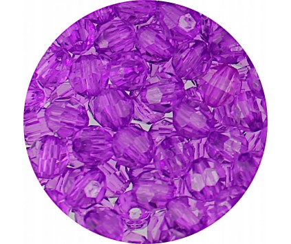 Koraliki Szlifowane Akrylowe Kulki Kuleczki 6mm Fioletowe 50szt