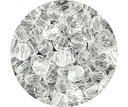 Koraliki Szlifowane Akrylowe Kulki Kuleczki 6mm Przezroczyste Białe 50szt