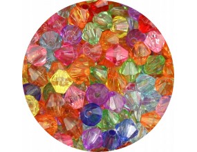Koraliki Akrylowe Szlifowane Diamenciki Transparentne Mix Kolorów 6mm 50szt