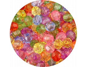 Koraliki Szlifowane Akrylowe Kulki Kuleczki 6mm Mix Kolorów 50szt