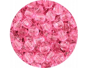 Koraliki Szlifowane Akrylowe Kulki Kuleczki 6mm Różowe Jasne 50szt