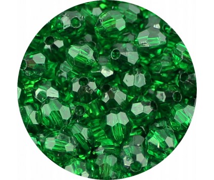 Koraliki Szlifowane Akrylowe Kulki Kuleczki 6mm Zielone ciemne 50szt