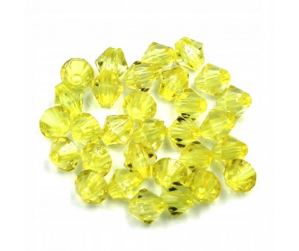 Koraliki Szlifowane Diamenciki 6mm 200szt Żółte
