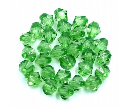 Koraliki Szlifowane Diamenciki 6mm 200szt Zielone