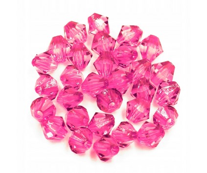 Koraliki Szlifowane Diamenciki 6mm 200szt C. Róż