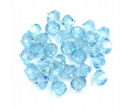 Koraliki Szlifowane Diamenciki 6mm 200szt Błękitne