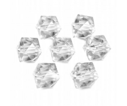 Koraliki szlifowane 8x8mm transparentne 10 sztuk