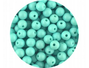 Koraliki Gładkie Klasyczne w Kształcie Kulki 8mm 50szt Akryl Turkusowe