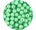 Koraliki Gładkie Klasyczne w Kształcie Kulki 8mm 50szt Akryl Miętowe