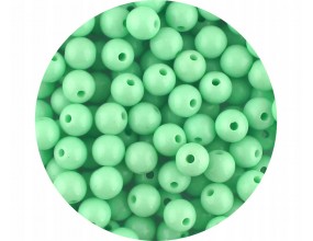 Koraliki Gładkie Klasyczne w Kształcie Kulki 8mm 50szt Akryl Miętowe
