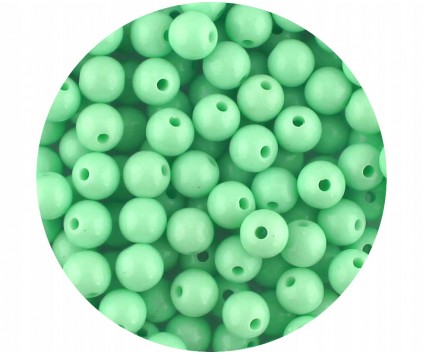 Koraliki Gładkie Klasyczne w Kształcie Kulki 8mm 50szt Akryl Miętowe