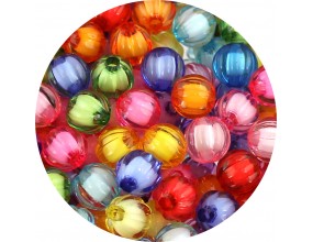 Koraliki Akrylowe "Koralik w Koraliku" Kulki 8mm Mix Kolorowe 50szt