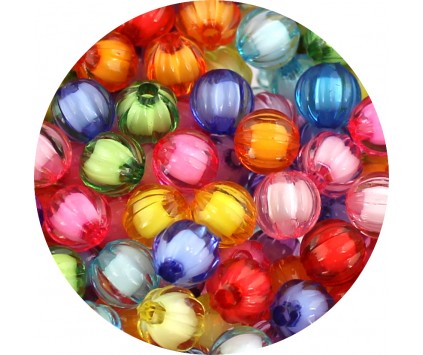 Koraliki Akrylowe "Koralik w Koraliku" Kulki 8mm Mix Kolorowe 50szt