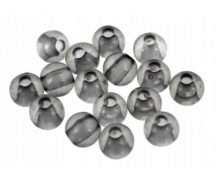 KORALIKI AKRYLOWE KULECZKI KULKI TRANSPARENTNE GRAFITOWE SZARE 6mm 100szt