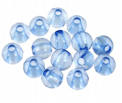KORALIKI AKRYLOWE KULECZKI KULKI TRANSPARENTNE NIEBIESKIE JASNE 6mm 100szt