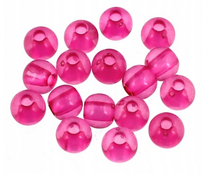 KORALIKI AKRYLOWE KULECZKI KULKI TRANSPARENTNE RÓŻOWE CIEMNE 6mm 100szt