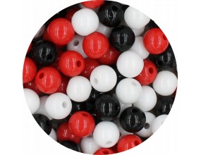 Miks Zestaw Koralików Koraliki Kulki Gładkie Akryl do Biżuterii 50szt 8mm