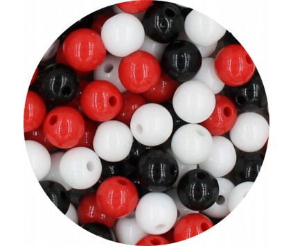 Miks Zestaw Koralików Koraliki Kulki Gładkie Akryl do Biżuterii 50szt 8mm