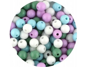 Mix Zestaw Koralików Koraliki Kulki Gładkie Akryl Klasyczne 8mm Kula 50szt