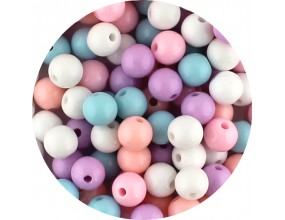 Miks Zestaw Koralików Koraliki Kulki Gładkie Akryl Pastelowe 8mm 50szt