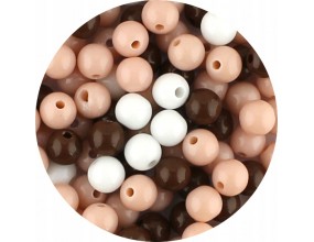 Miks Zestaw Koralików Koraliki Kulki Gładkie Akryl do Biżuterii 8mm 50szt