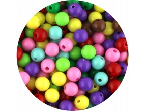 Miks Zestaw Koralików Koraliki Kulki Gładkie Akryl Kolorowe 8mm 50szt