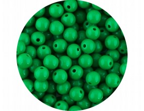 Koraliki Gładkie Klasyczne w Kształcie Kulki 8mm 50szt Akryl Zielone