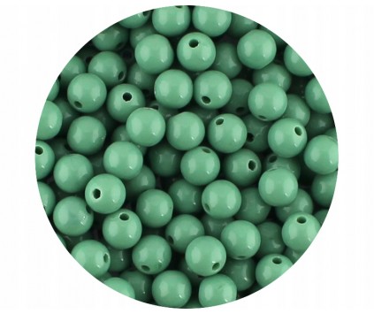Koraliki Gładkie Klasyczne w Kształcie Kulki 8mm 50szt Akryl Seledynowe