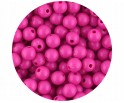 Koraliki Gładkie Klasyczne w Kształcie Kulki 8mm 50szt Akryl Różowe Ciemne