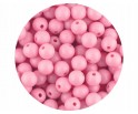 Koraliki Gładkie Klasyczne w Kształcie Kulki 8mm 50szt Akryl Różowe Jasne