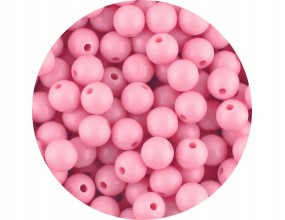 Koraliki Gładkie Klasyczne w Kształcie Kulki 8mm 50szt Akryl Różowe Jasne