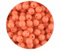 Koraliki Gładkie Klasyczne w Kształcie Kulki 8mm 50szt Akryl Pomarańczowe