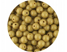 Koraliki Gładkie Klasyczne w Kształcie Kulki 8mm 50szt Akryl Musztardowe