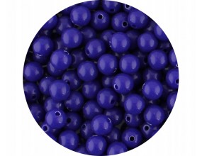 Koraliki Gładkie Klasyczne w Kształcie Kulki 8mm 50szt Akryl Granatowe